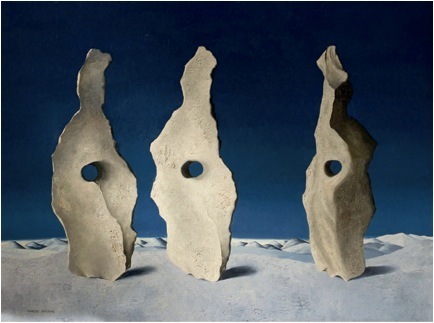 Marion Adnams，《女儿城的三块石头》，1968，布面油画，75 x 105 厘米。