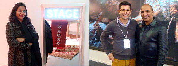 左图：Project 88的经纪Sree Goswami . 右图: 艺术经纪Chatterjee &amp; Lal 画廊的Mort Chatterjee和艺术家Rashid Rana。