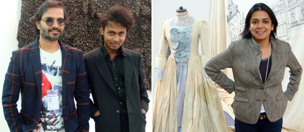 左图：艺术经纪人Abhay Maskara 和艺术家Shine Shivan。右图：艺术经纪人Chatterjee &amp; Lal画廊的Tara Lal。