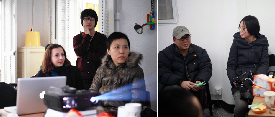 左：比利•安娜、陆平原、棉棉； 右：李消非、顾灵。