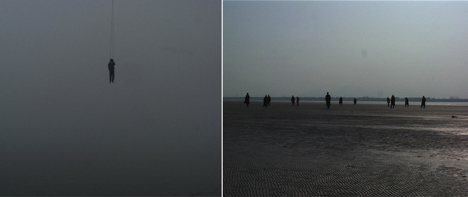 李明，《雾水》，2012，录像截图，双视频录像（标清），21分49秒。 