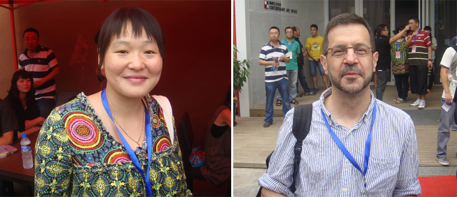 左：导演黄骥。右：温哥华电影节选片人谢枫。