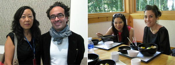 左：Inhotim策展人 Eungie Joo 和艺术经纪Jose Kuri。右：策展人Alia Swastika和Wassan Al-Khudhairi。