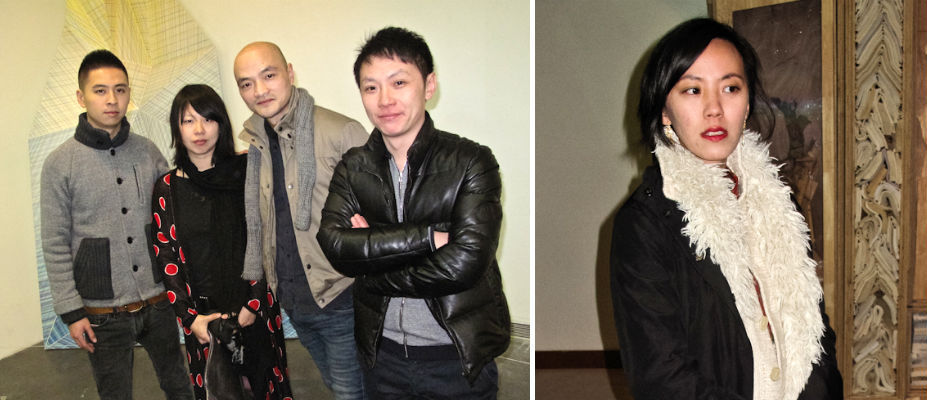 左：参展艺术家仇晓飞、宋琨、王光乐与徐渠；右：建筑师Jenny Chou。