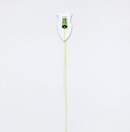 Timur Si-Qin, 《Axe Effect（布局）》，2011，木板，Axe身体沐浴液，17 3/4 x 9 7/8 x 3 1/8"。选自“Axe Effect”系列，2011－。图片来自“群体展”，2011，Tanya Leighton Gallery，柏林。
