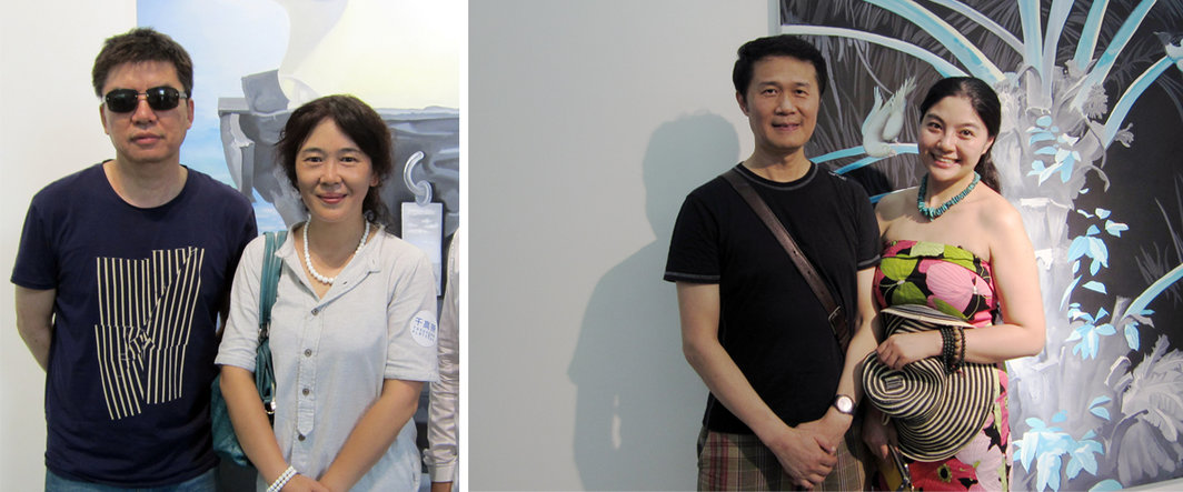 左：建筑师刘家琨与作家洁尘；右：艺术家秦明与乙萱.