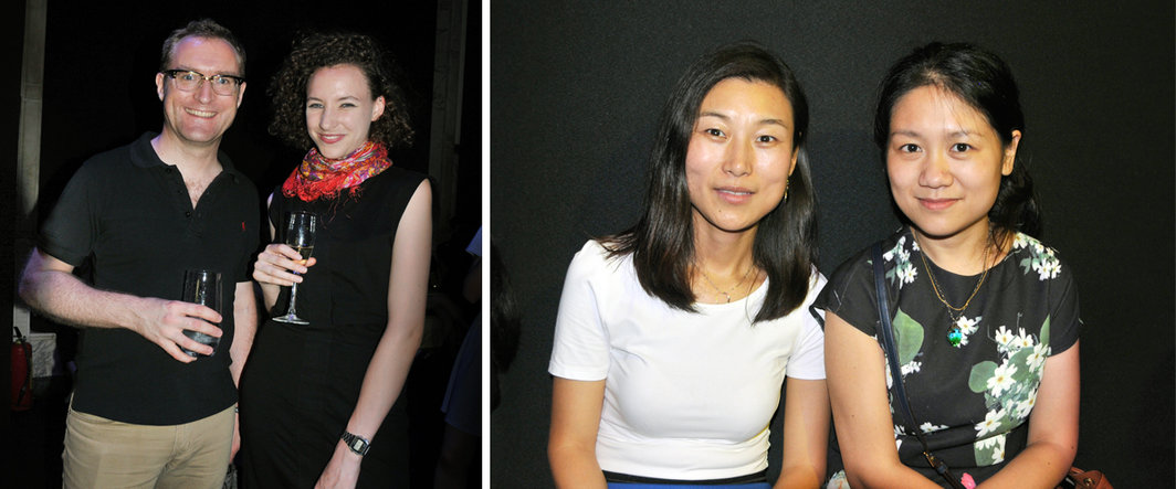 左：撰稿人Edward Sanderson与Iona Whittaker；右：上海多伦现代美术馆策划部主管马艳与策展人巢佳幸.