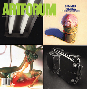 Cover, clockwise from top left: James Welling, 2-29 11-96 (detail), 1996, vegetable dye on rag paper, 34 x 27&#8220;. From the series &#8221;Light Sources,&#8220; 1992-98. Wayne Thiebaud, Strawberry Cone (detail), 1969, oil on paper, 11 x 14&#8221;. Christopher Williams, Model: 1964 Renault Dauphine-Four, R-1095. Body Type &amp; Seating; 4-dr sedan 4 to 5 persons, Engine type: 14/52 Weight: 1397 lbs. Price: $1495.00 USD (original) (Nr. 1) (detail), 2000, black-and-white photograph, 11 x 14&#8220;. Catherine Chalmers, 199496,* untitled digital color photograph, 40 x 60&#8221;. From &#8220;Unnatural Science.&#8221;