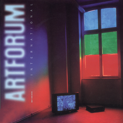 Diana Thater, Moluccan Cockatoo Molly, Numbers 1–10,  1995, video installation with window film. Installation view at Schipper and Krome, Cologne.