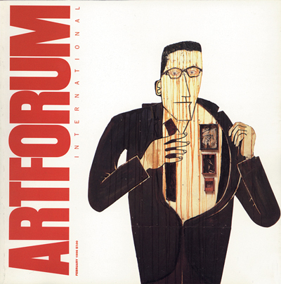 Ed Kienholz, Walter Hopps, Hopps, Hopps, 1959, paint and resin on wood, printed color reproductions, ink on paper, animal vertebrae, telephone parts, candy, dental molds, metal, pencil, and leather, 87 x 42 x 21". Photo: Susan Einstein.