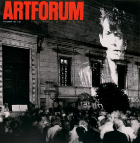 Cover: Frank Herrera's photograph shows Robert Mapplethorpe's Self-Portrait with Cigarette, 1980, as projected by laser artist Rockne Krebs on the facade of the Corcoran Gallery of Art, Washington, D.C., on June 30, 1989, as part of a demonstration protesting the museum's cancellation of the Mapplethorpe retrospective that had been scheduled to open there that evening. The demonstration—against the Corcoran's action specifically, and against censorship in the arts in general—was organized by William Wooby, of the Collector Gallery and Restaurant in Washington, and by Krebs, founder of the Coalition of Washington Artists.