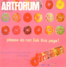 封面：安迪·沃霍尔（Andy Warhol），《救生圈》，1985年，丝网版画，38 x 38”。选自“广告”系列。