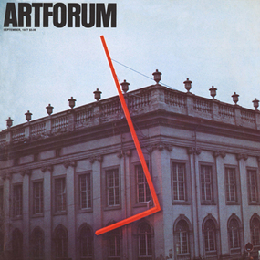 史蒂芬•安托纳克斯 （Stephen Antonakos）、《不完整的广场》、霓虹、50 x 25', 第六届卡塞尔文献展现场，西德，1977年夏。