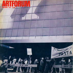 A picket in front of the Museum of Modern Art. (Photo: Gianfranco Gorgoni.)