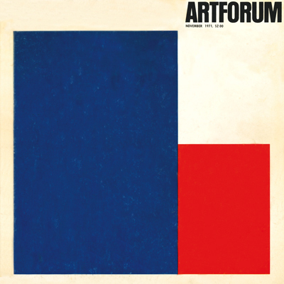 Ellsworth Kelly, Two Panels: Blue with Small Red, o/c, 98“ x 102”, 1970.