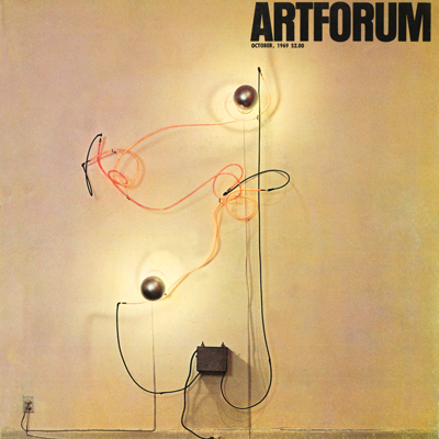 Keith Sonnier, Triple Lip, neon and incandescent bulbs, 96 x 53 x 15", 1969. (Color courtesy of Leo Castelli Gallery; photo: Peter Moore.)