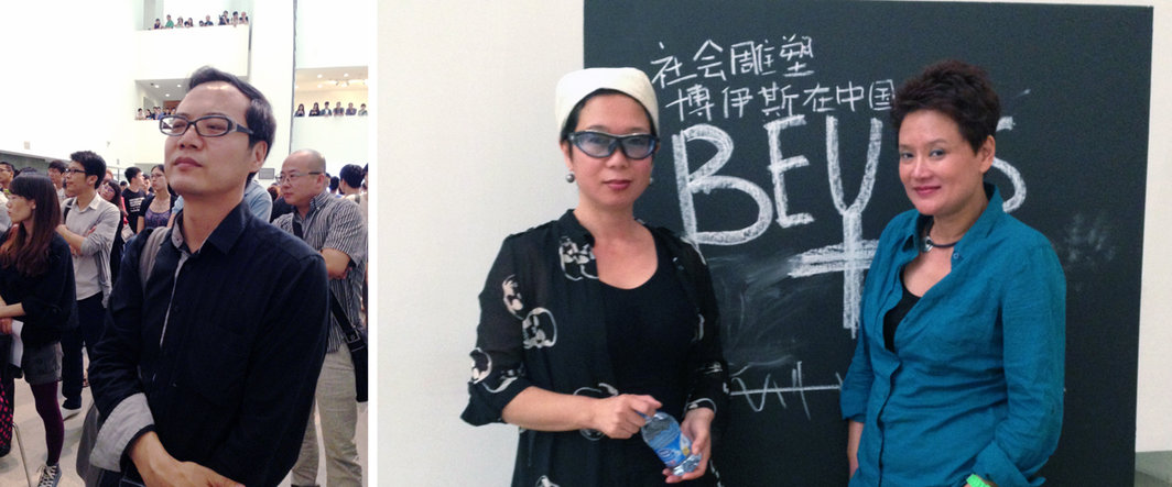 左：中央美院美术馆学术部副主任王春辰；右：德方策展人蓝镜与庸现.
