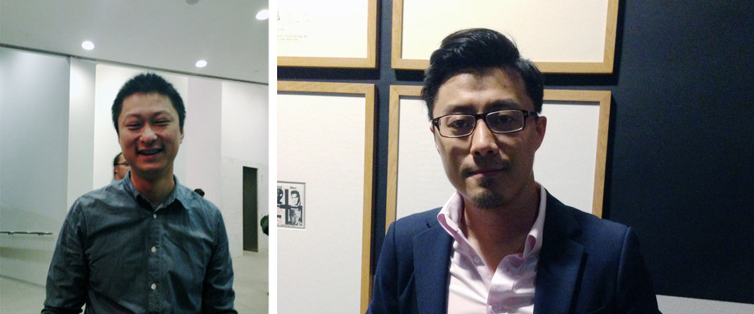 左：艺术家贾蔼力；右：今日美术馆副馆长高毅.