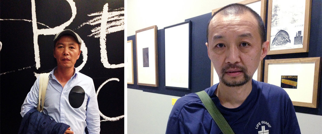 左：昊美术馆馆长尹在甲；右：北京现在画廊创始人黄燎原.