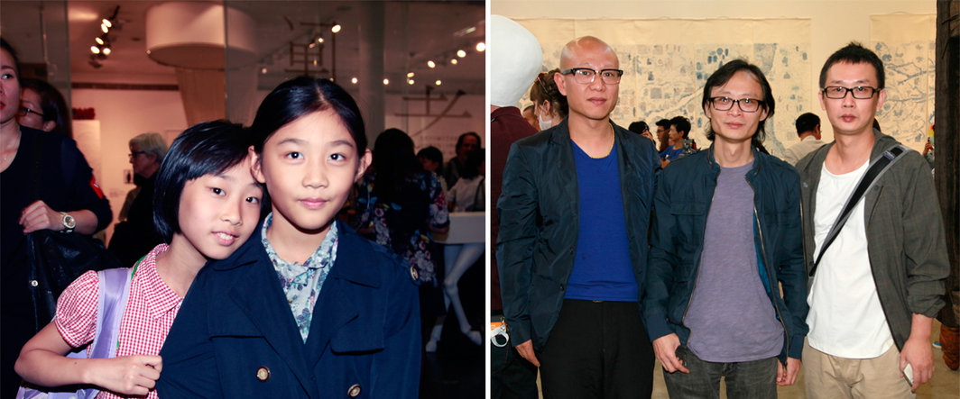 右：蒋芸柯与房子立；左：艺术家刘韡，储云与蒋志.