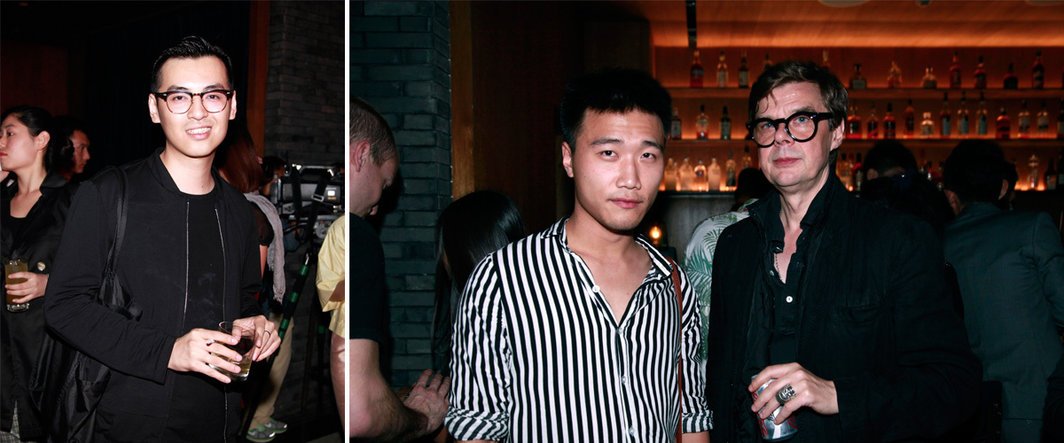 左：艺术家李然；右：艺术家鄢醒及友人.
