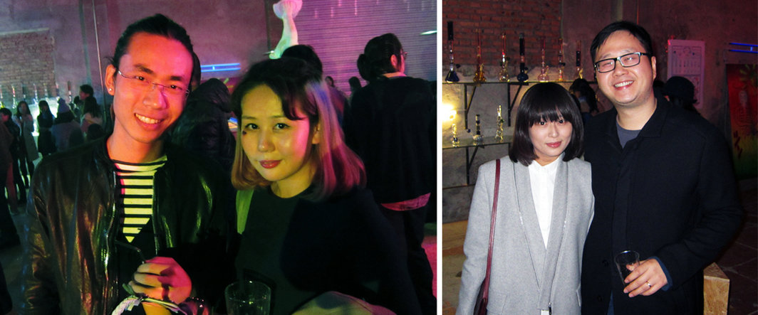 左：艺术家叶凌翰与萧涵秋；右：空白空间的张迪与《艺术界》资深编辑孙冬冬.