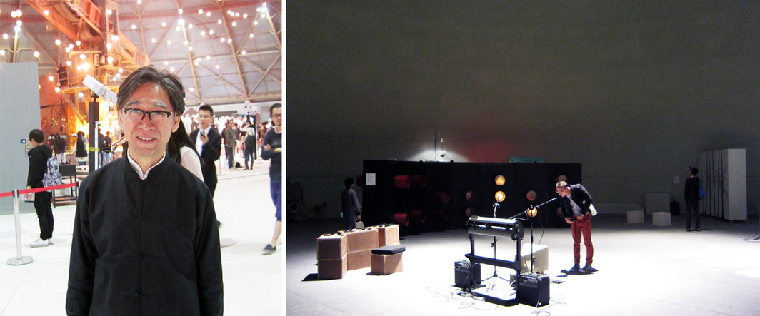 左：汉雅轩创办人张颂仁；右：“中国声音艺术大展”现场.