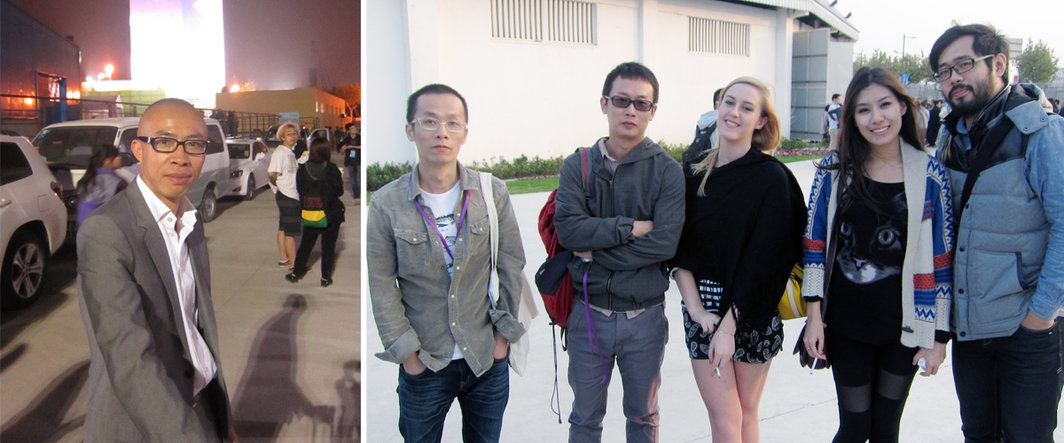 左：长征空间负责人卢杰；右：艺术家蒋鹏奕，蒋志，《贵在上海》艺术顾问Betty Richardson，aquaspace的姜圣怿及友人.