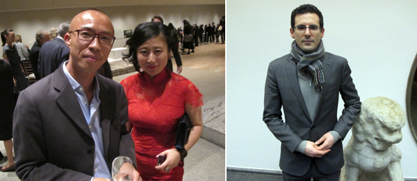 左：长征空间的卢杰和中国嘉德国际拍卖公司当代艺术资深专家张晓明；右：大都会博物馆中国绘画部策展人Joseph Scheier-Dolberg.