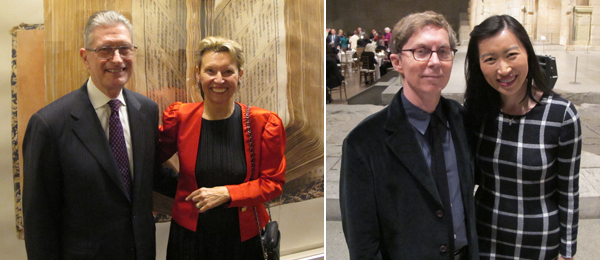 左：孟克文（Christian Murck）和艺术史学家姜斐德（Alfreda Murck）；右：ICP策展人Christopher Phillips及友人.