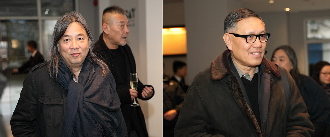 左：艺术家严培明；右：芝加哥大学教授巫鸿.