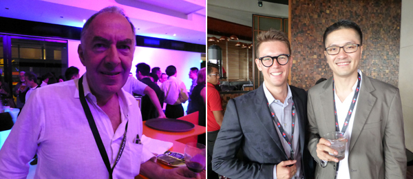左：澳大利亚展台策展人Charles Merewether；右：艺术经纪人Benjamin Milton Hampe和国家艺术协会的Paul Tan.