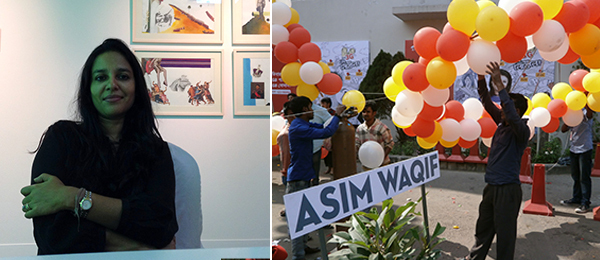 左：画商Sree Banerjee；右：艺术家Asim Waqif的个人项目“禁飞区”.