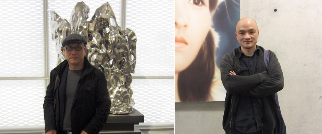 左：艺术家展望；右：艺术家王光乐.
