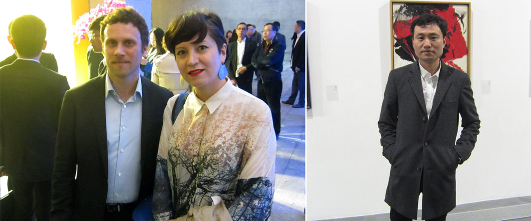 左：艾可画廊总监罗贝托·赛瑞希亚(Roberto Ceresia)与策展人玛丽娅（Mariagrazia Costantino）；右：民生美术馆执行馆长李峰.