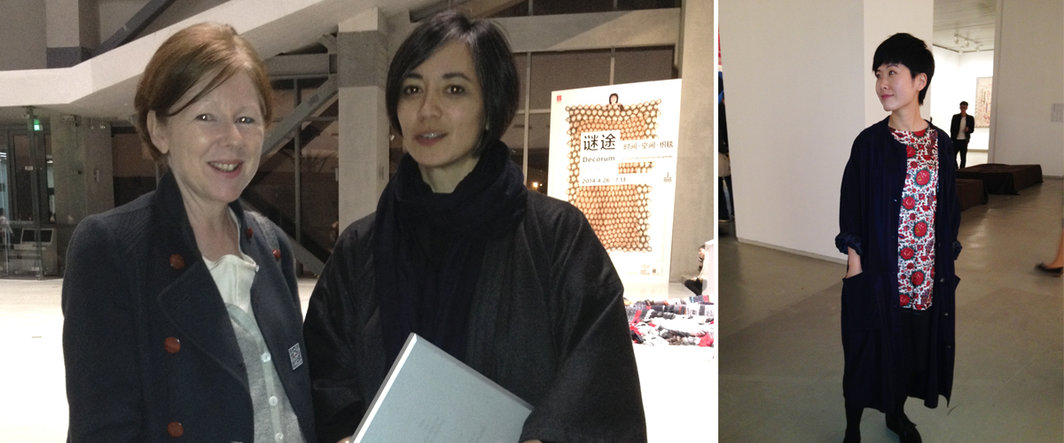 左：OCAT西安馆执行馆长凯伦•史密斯与姚嘉善；右：上海当代艺术博物馆馆长龚彦.