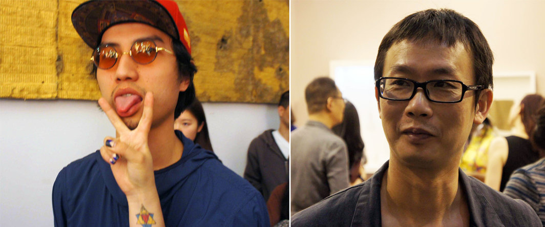 左：艺术家陈轴；右：艺术家蒋志.
