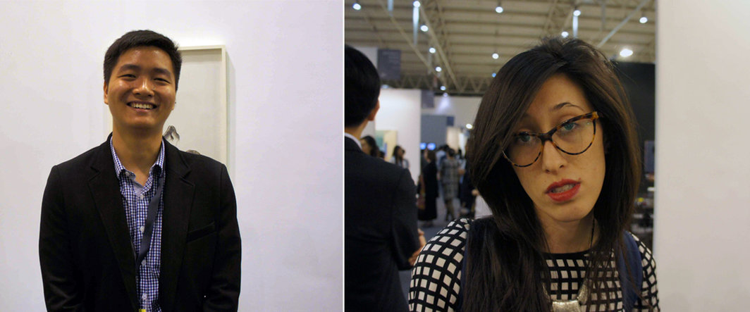 左：前波画廊北京空间的经理鲁超；右：策展人Zandie Brockett.