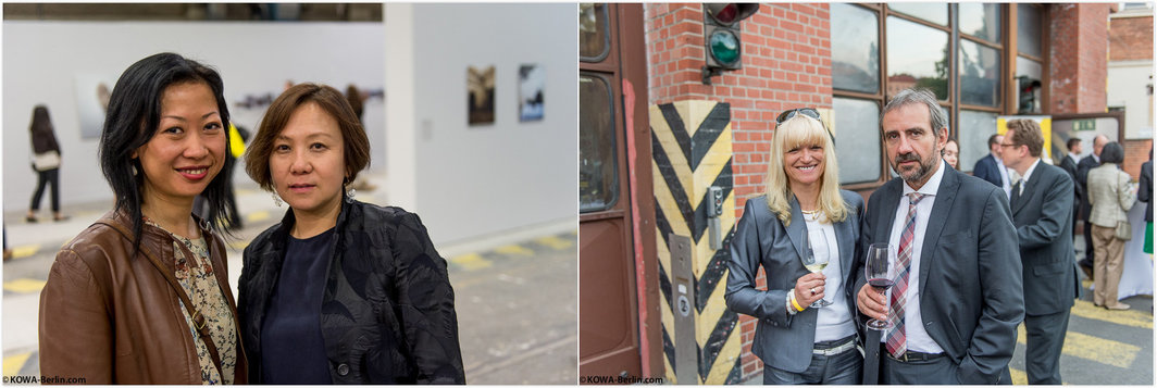 左：维他命空间的希蓓和展览策展人郭晓彦；右：威斯特法伦-利珀区域文化部主管Barbara Rüschoff-Thale, 普鲁士文化遗产基金会主席Hermann Parzinger. 摄影：KOWA-Berlin