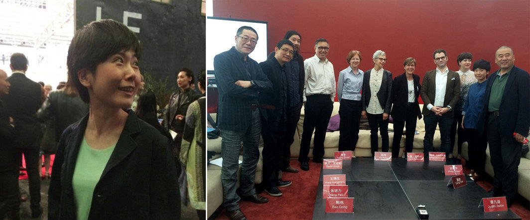 左：上海当代艺术博物馆馆长龚彦；右：余德耀美术馆开幕论坛.
