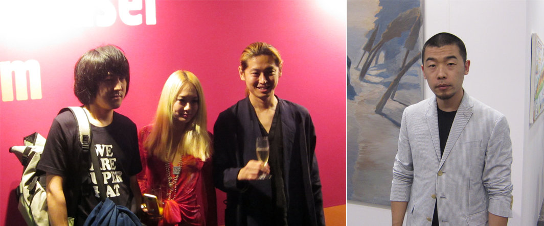 左：日本艺术家组合Chim↑Pom；右：艺术家赵赵.