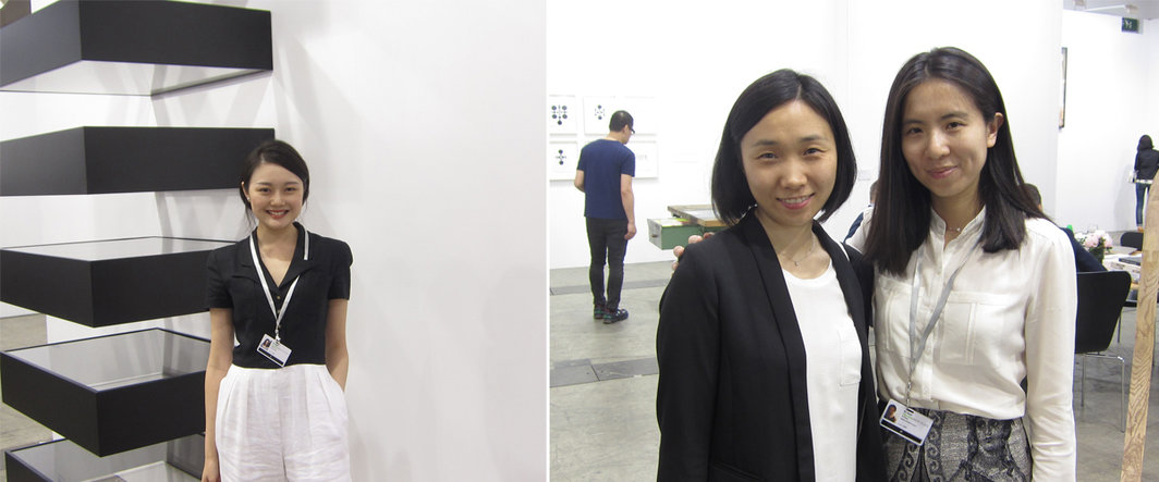 左：Wanwan Lei Projects的晚晚；右：亚洲艺术文献库的研究员贺潇与纽约大都会博物馆的王辛.