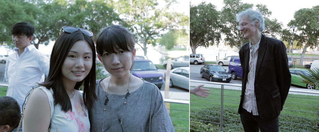 左：曹冰沁与《艺术新闻》的刘亦嫄；右：艺术家Arnold Helbling.