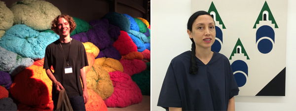 左：艺术家Yngve Holen。右：画廊家Lisa Overduin。