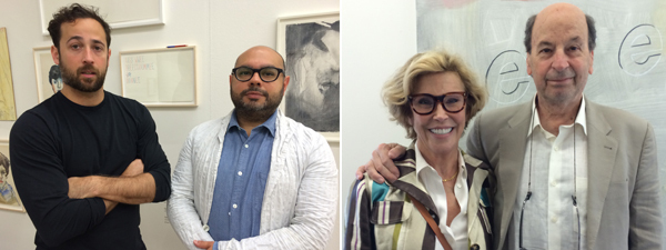 左：画廊家Sam Orlofsky（左），右：艺术顾问Thea Westrich和Ethan Wagner。