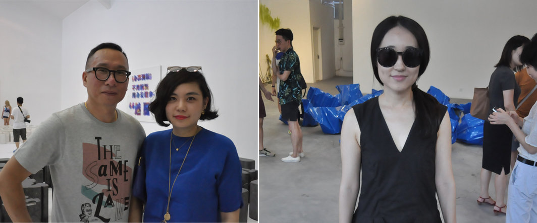 左：艺术家计舟与设计师薛铁；右：策展人胡丹洁.