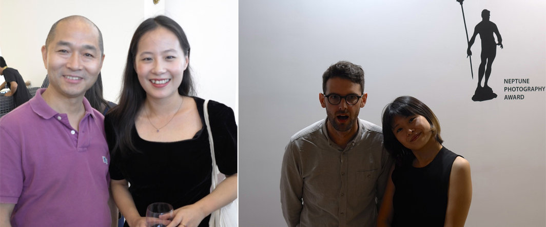 左：谷仓当代影像馆创始人王西野与摄影评论人何伊宁；右：艺术评论人Sam Gaskin和《艺术界》资深编辑赵梦莎.