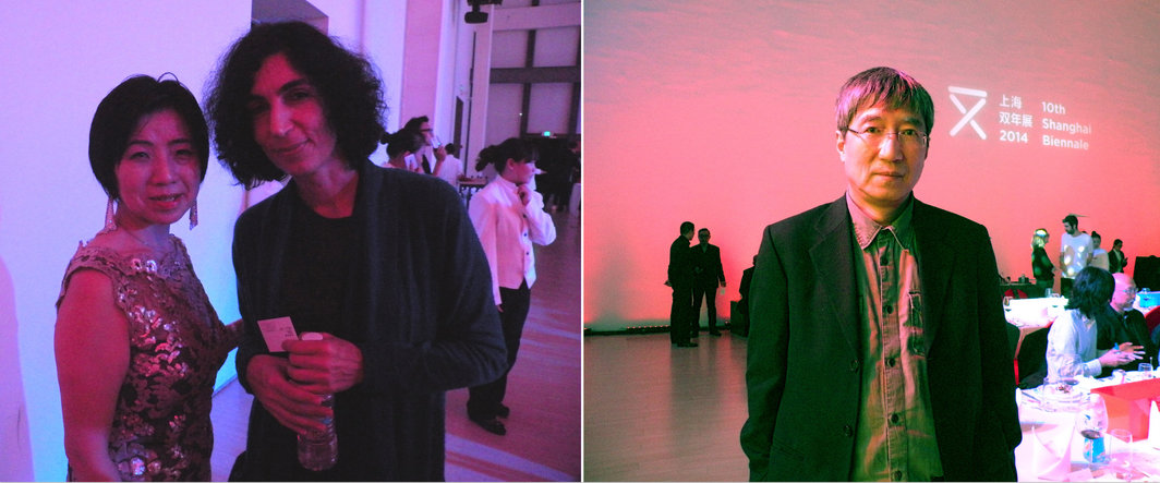 左：东京都现代美术馆馆长长谷川佑子（Yuko Hasegawa）和艺术家Natascha Sadr Haghighian；右：策展人费大为.