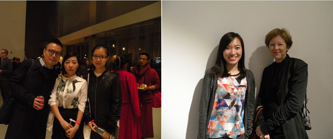 左：Leo Xu Project总监许宇，UCCA策展人Venus Lau与艺术家崔洁；右：OCAT西安馆的范妮与馆长Karen Smith.