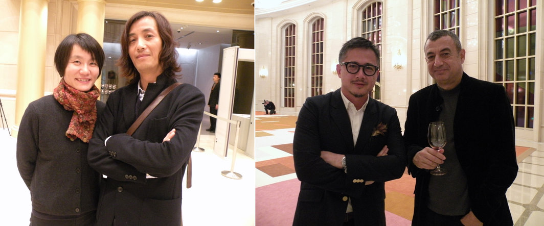 左：艺术家阚萱与艺术家施勇；右：艺术家林明泓及友人.